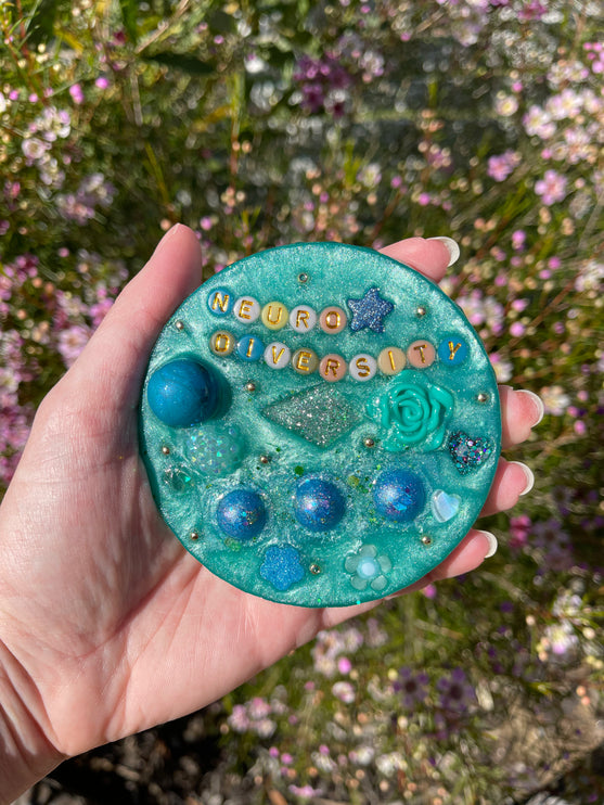 Double-sided: Emerald and Blue 'Neurodiversity' Shimmer Glimmer