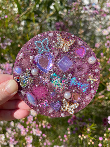 Pink Butterflies and Hearts Glimmer Shimmer