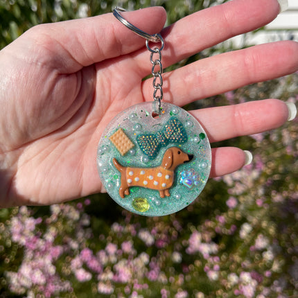 Dog Shimmer Glimmer Keyring