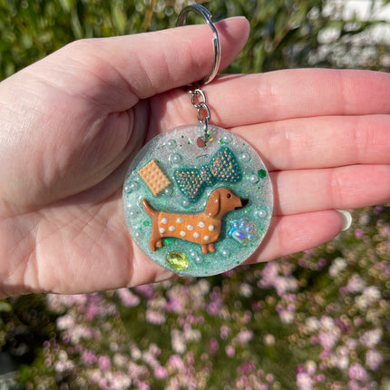 Dog Shimmer Glimmer Keyring