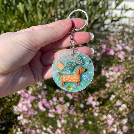 Dog Shimmer Glimmer Keyring