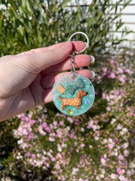 Dog Shimmer Glimmer Keyring