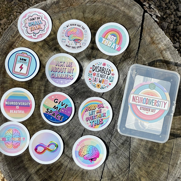 Neurodiversity Sticker Pack- 12 Vinyl Stickers