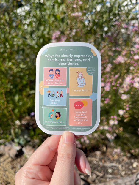 'Ways for clearly expressing needs, motivations and boundaries' Sticker
