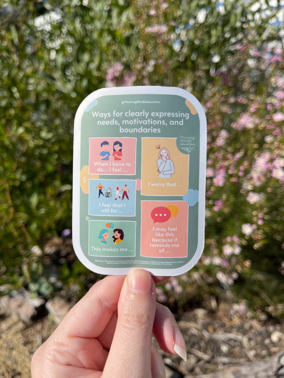 'Ways for clearly expressing needs, motivations and boundaries' Sticker