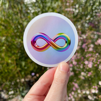 Metallic Style Rainbow Infinity Symbol Sticker