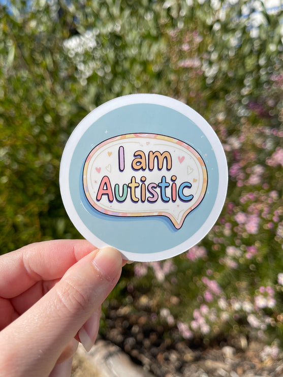 Blue Speech Bubble 'I am autistic' Sticker