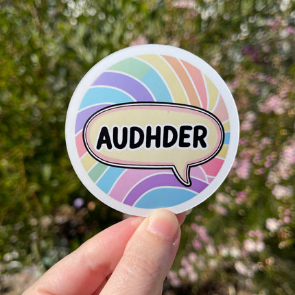 Pastel Rainbow Style 'AUDHDER' Sticker