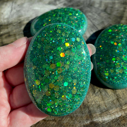 Green Stone Shimmer Glimmer