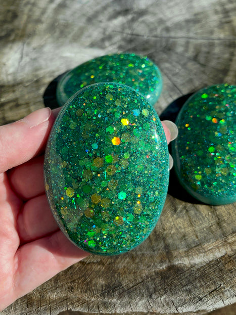Green Stone Shimmer Glimmer