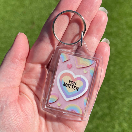 Pastel hearts 'You matter' Keyring