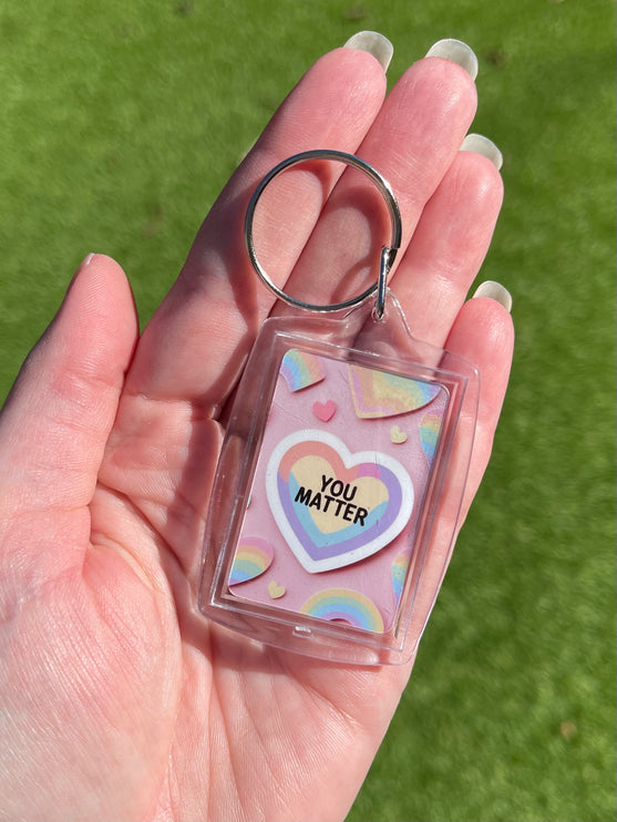 Pastel hearts 'You matter' Keyring