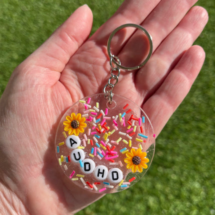 'AUDHD' Sprinkles Shimmer Glimmer Keyring