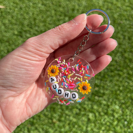 'AUDHD' Sprinkles Shimmer Glimmer Keyring