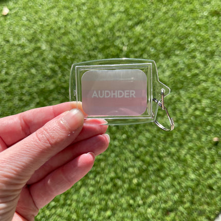 Pastel stripes 'AUDHDER' Keyring