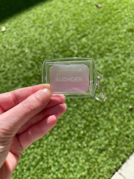 Pastel stripes 'AUDHDER' Keyring