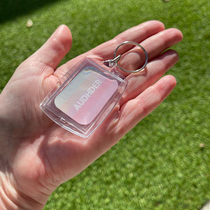 Pastel stripes 'AUDHDER' Keyring