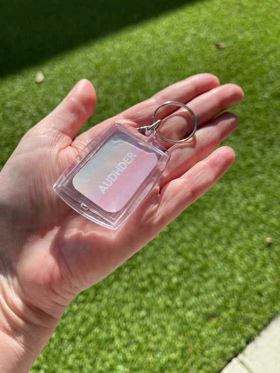 Pastel stripes 'AUDHDER' Keyring