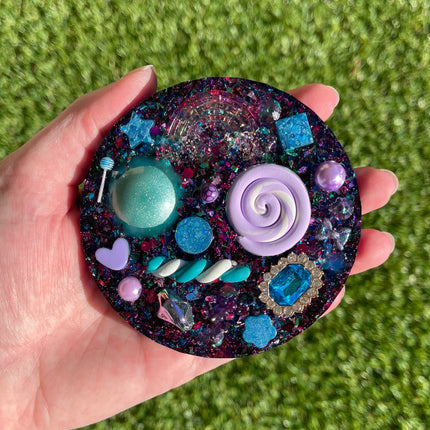 Emerald and Purple Shimmer Glimmer- Double Sided