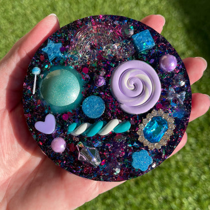 Emerald and Purple Shimmer Glimmer- Double Sided
