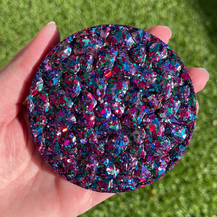 Emerald and Purple Shimmer Glimmer- Double Sided