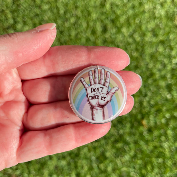 'Don't Touch Me' Hand Button Badge