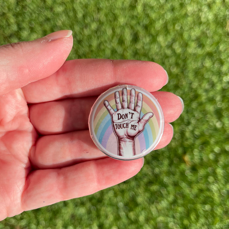 'Don't Touch Me' Hand Button Badge