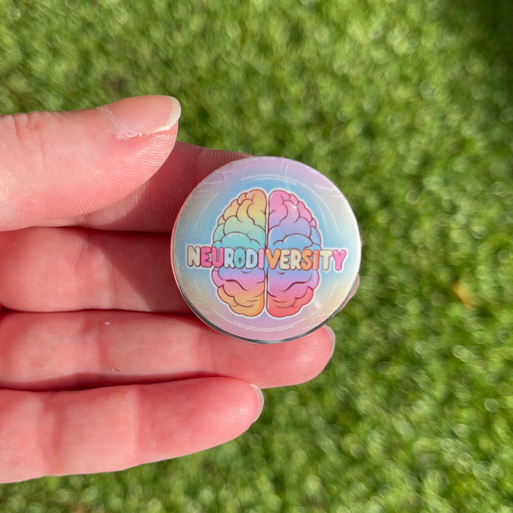 'Neurodiversity' Brain Button Badge