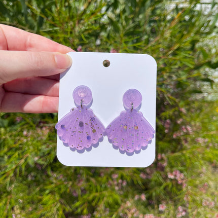 Purple Shell Earrings