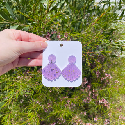 Purple Shell Earrings