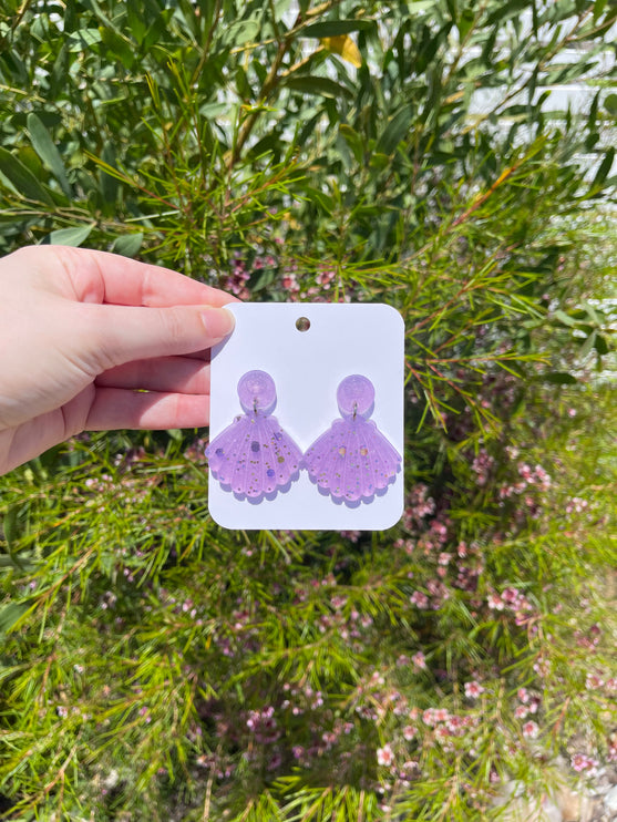 Purple Shell Earrings