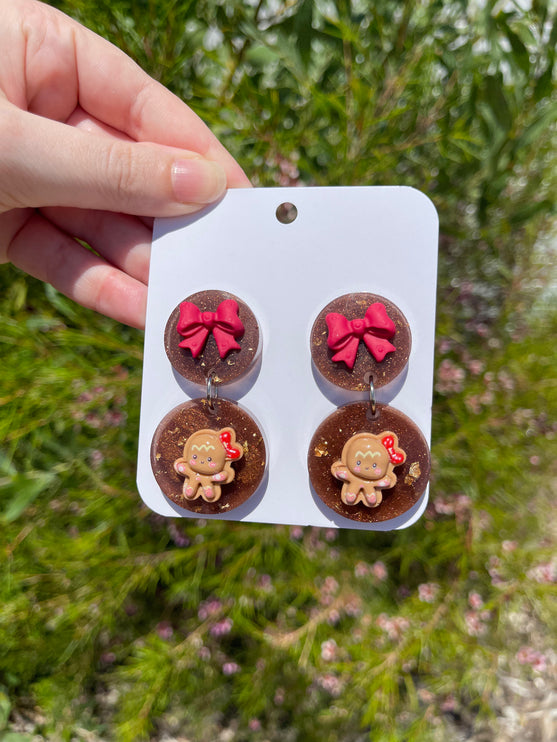 Gingerbread Christmas Earrings