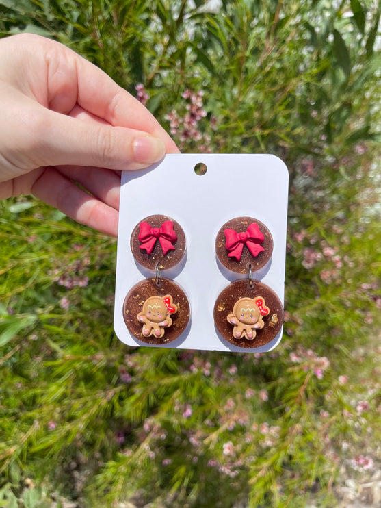 Gingerbread Christmas Earrings