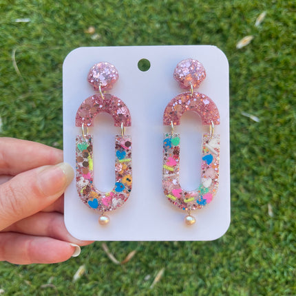 Confetti and Pearl Glitter Earrings