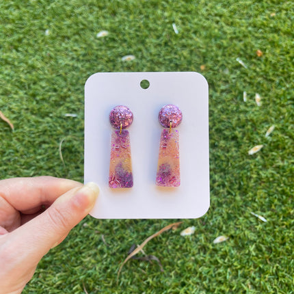 Ombre Dangle Glitter Earrings- Sunset