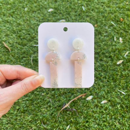 Chandelier Glitter Earrings- Pink, Silver and White