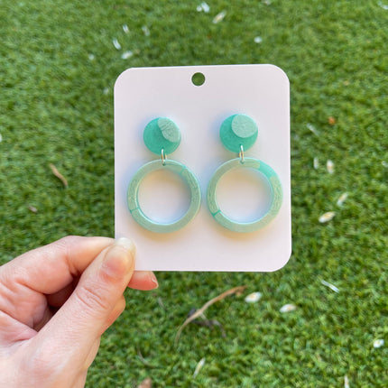Glitter Earrings- Mint