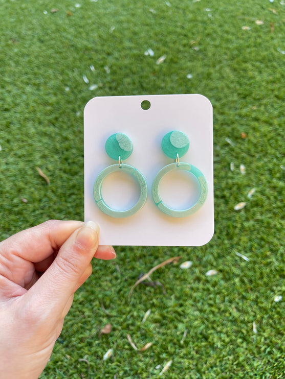 Glitter Earrings- Mint