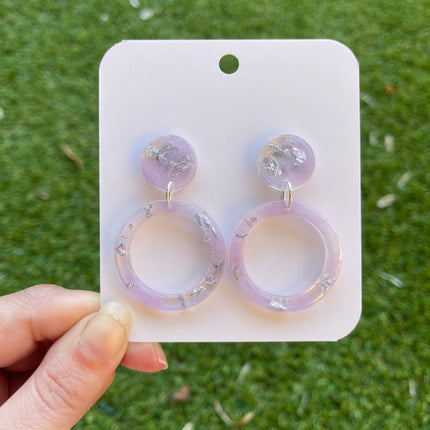Glitter Earrings- Purple and Silver