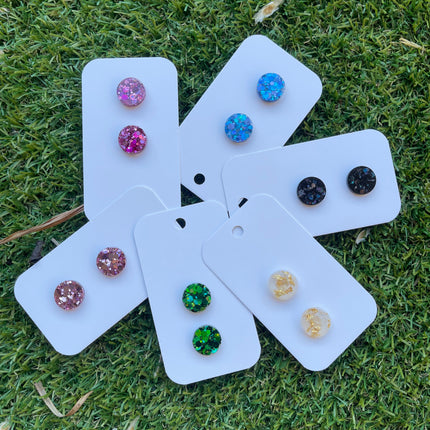 Circle 1.5cm Glitter Earring Studs