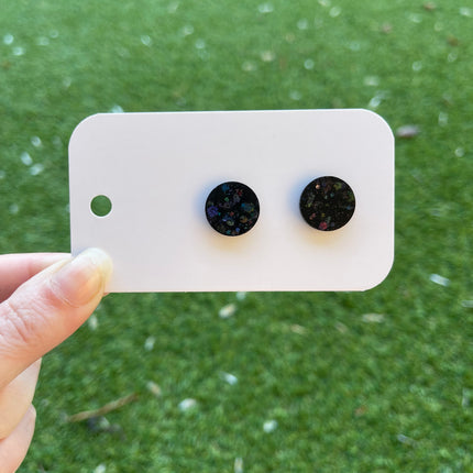 Circle 1.5cm Glitter Earring Studs