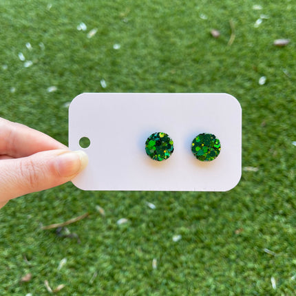 Circle 1.5cm Glitter Earring Studs