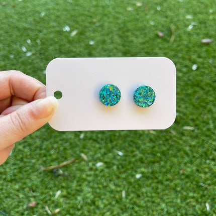 Circle 1.5cm Glitter Earring Studs