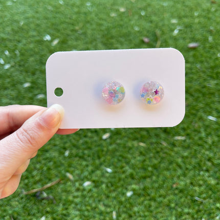 Circle 1.5cm Glitter Earring Studs