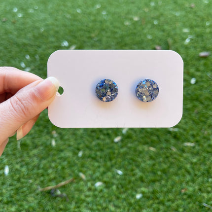 Circle 1.5cm Glitter Earring Studs