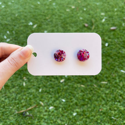 Circle 1.5cm Glitter Earring Studs