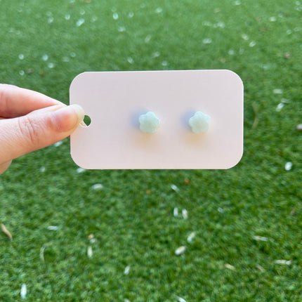 Light Blue Flower Earring Studs
