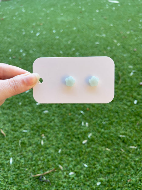 Light Blue Flower Earring Studs
