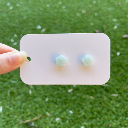 Light Blue Flower Earring Studs