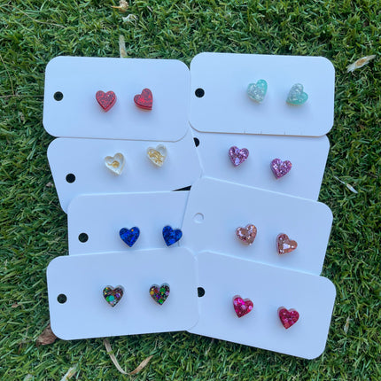 Hearts Glitter Earring Studs
